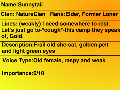 Warrior Cats Movie Voice Auditions! Sunnytail