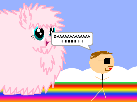 TONY STARK running from fluffy pony 