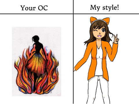 Give me your character and I'll draw it in my style! remix