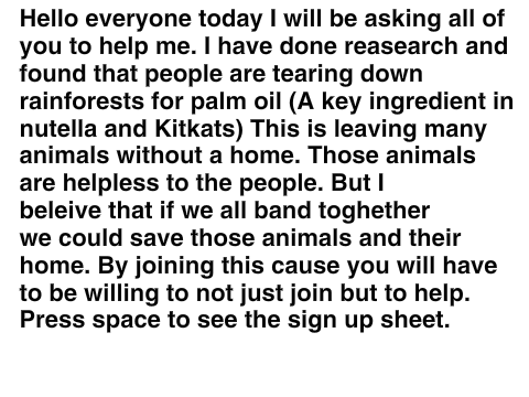 Helpless Sign Up Sheet remix