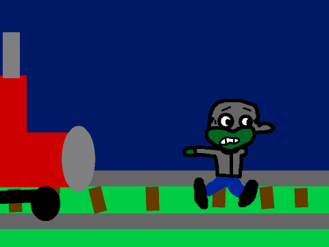 Add yourself running from a train!