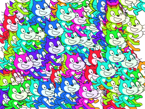 Colourful Scratch cats!