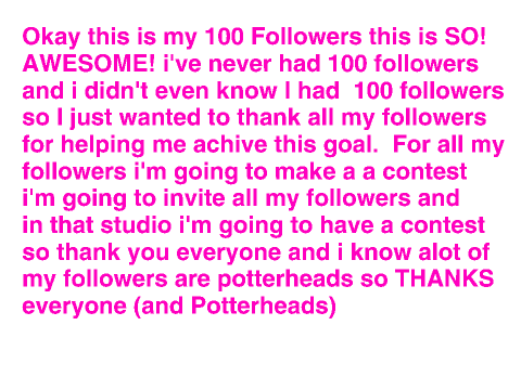 100 FOLLOWERS!