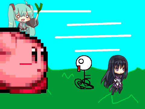 Add yourself running from a Giant Kirby!