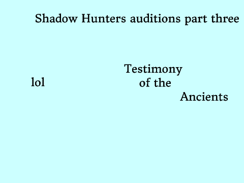 Shadow Hunters voice audtions