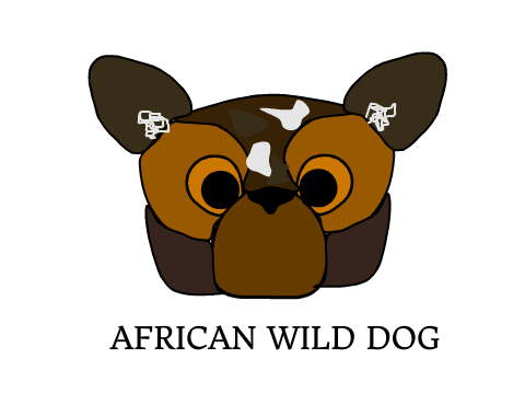 Animal Speed Draw-  Cute African Wild Dog Face