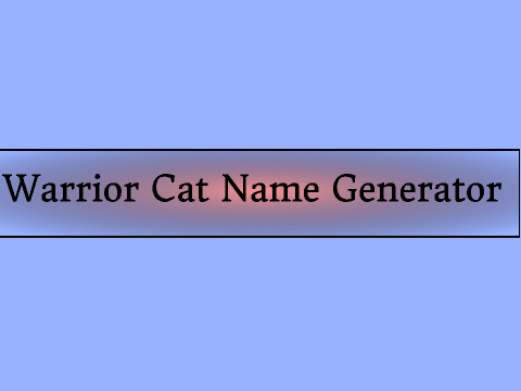Warrior Cat Name Generator