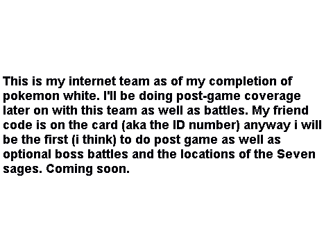 Sb's Pokemon white internet team