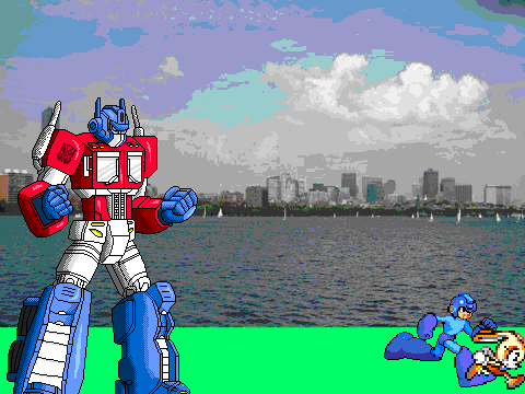 add your fav. character runing from optimus prime
