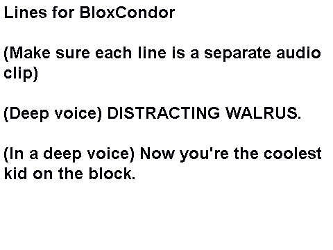 Lines for BloxCondor
