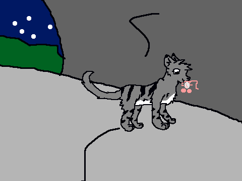 Add your Warrior cat eating or doing somthing in a cave!