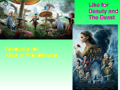 Alice in Wonderland or Beauty and The beast