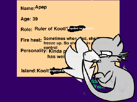 Hidden Creatures Roleplay signup sheet < Apep >