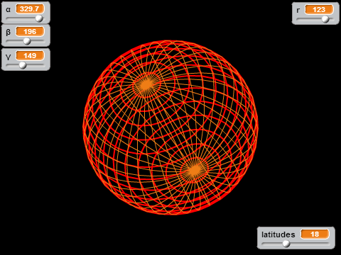 Wireframe sphere - animation (press space)!