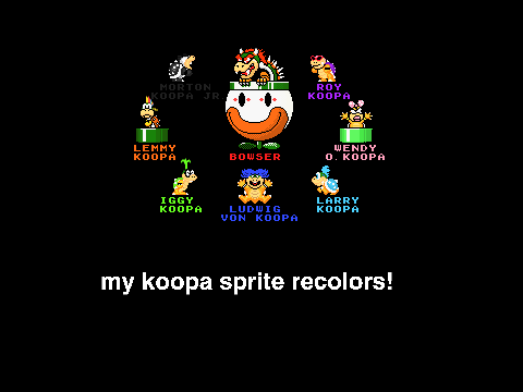 Smw Koopaling sprite recolors