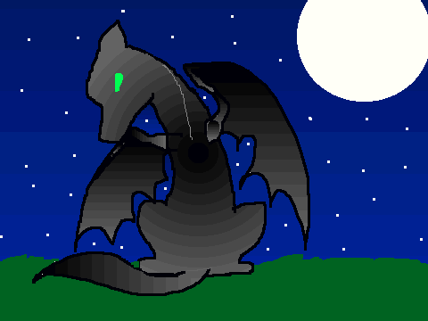 Awesome wolf-dragon