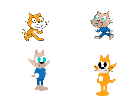 Seeing if I can try to turn my character into Scratch Cat.