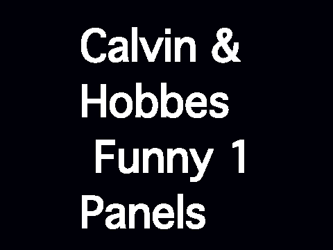 Calvin and Hobbes One Panels