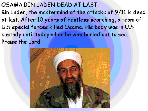 OSAMA BIN LADEN DEAD AT LAST