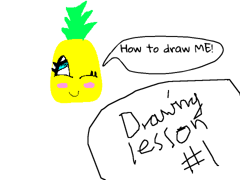 How to draw a cute pineapple