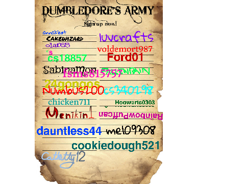 Dumbledore's Army Sign Up Sheet (Remix 375) remix remix