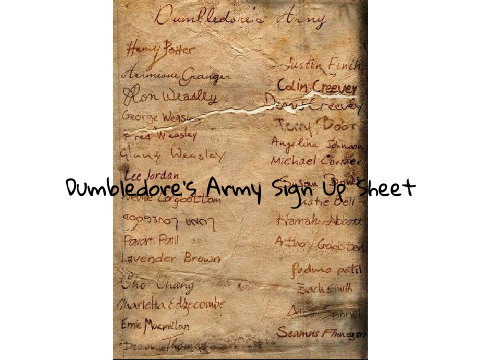 Dumbledore's Army Sign Up Sheet remix remix remix remix remix remix remix remix remix remix r… remix