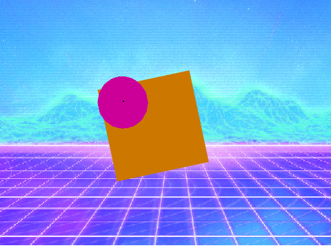 purple circle orange square