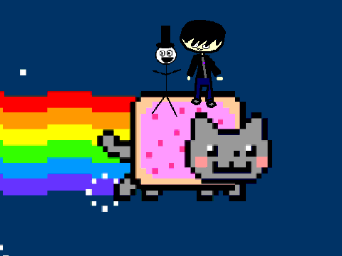 Add yourself riding the Nyan Cat!