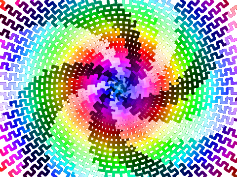 Rainbow geometrical spiral