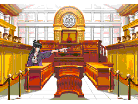 Maya Fey Ace Attorney- Pointing In Court