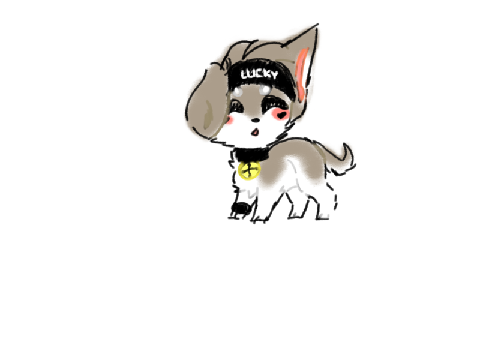 cute lil drawing of lucky