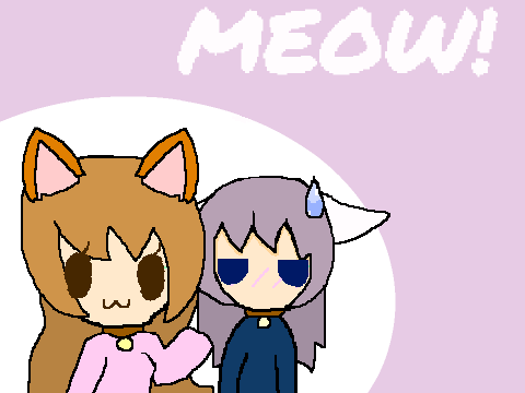 Cat girls! Drawing -By Ngeru