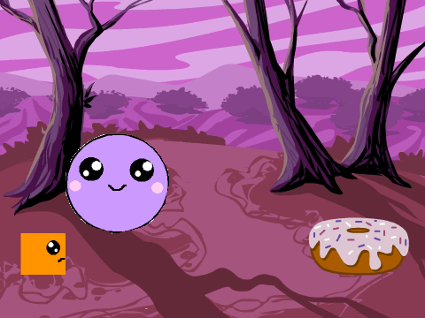 orange square, purple circle