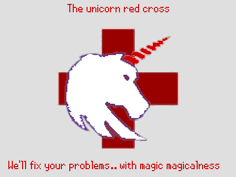 The unicorn red cross