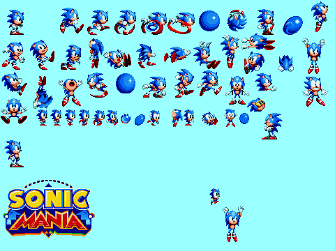 Sonic Mania Sprites (Sonic) [ALL SPRITES PUT TOGETHER (Mini seperate)