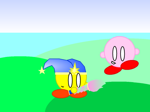 Kirby and his new companion (Reshare)