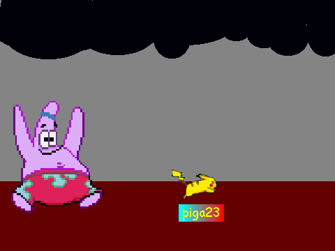 add yourself running from the evil Patrick