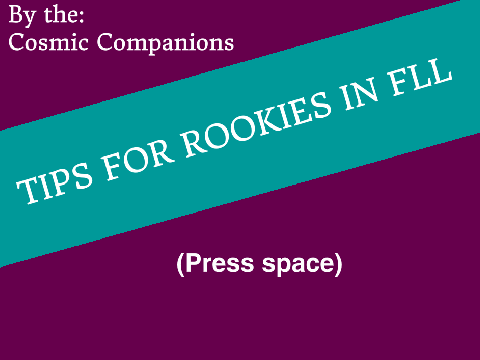 Tips for rookies ~ FIRST Lego League Robotics