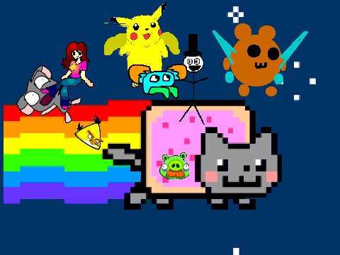 Add yourself riding the EPIC NYAN CAT.[1]