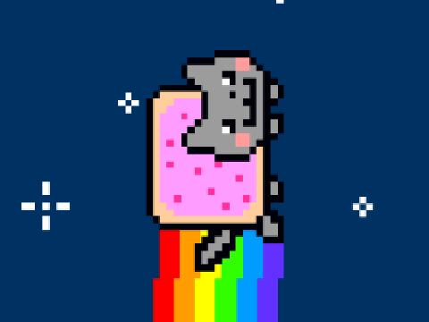Nyan cat flys up