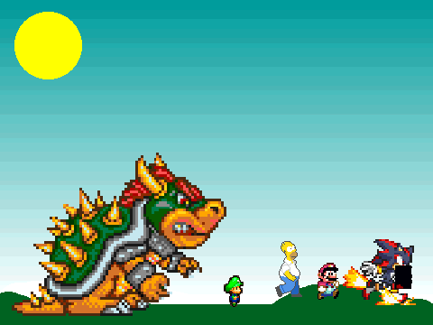 add yourself running from bowser
