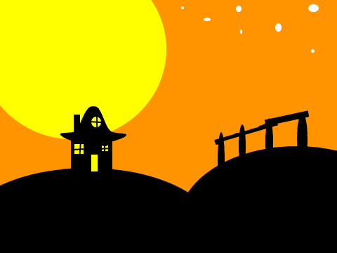 Retro Halloween Scene 