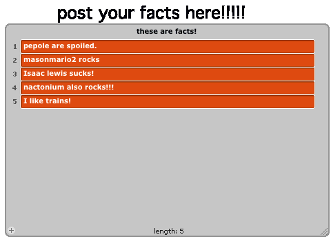EVREYONE!!!!POST YOUR FACTS HERE!!!!