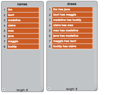 Holiday Name Draw
