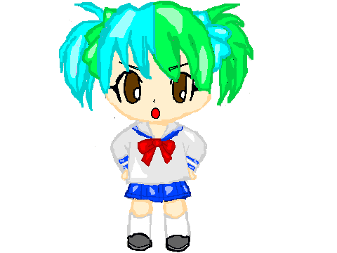 Angry chibi girl coloring contest entry.