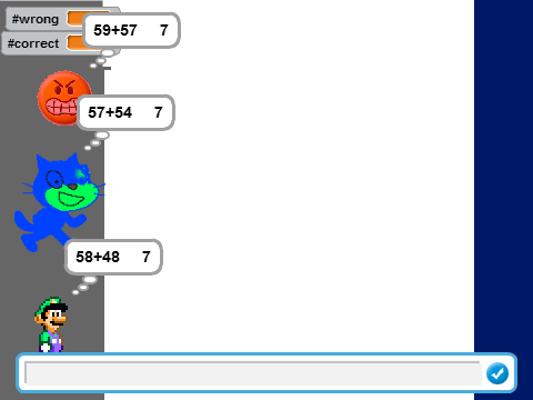 math race: additon from 40 to 60