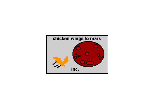my idea for a logo for   chicken wings to mars inc