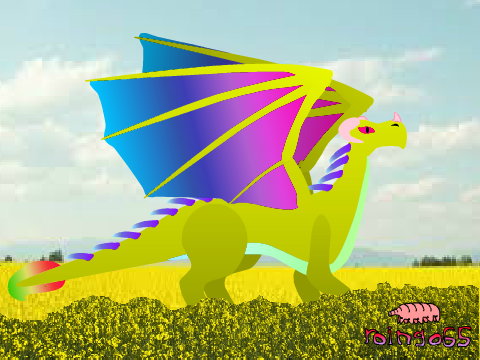 Rainbow Dragon Drawing