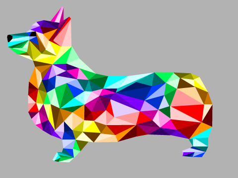 Colorful Corgi Poly-Art