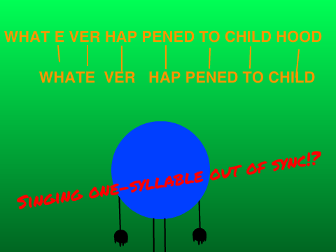 Singing one-syllable out of sync!?